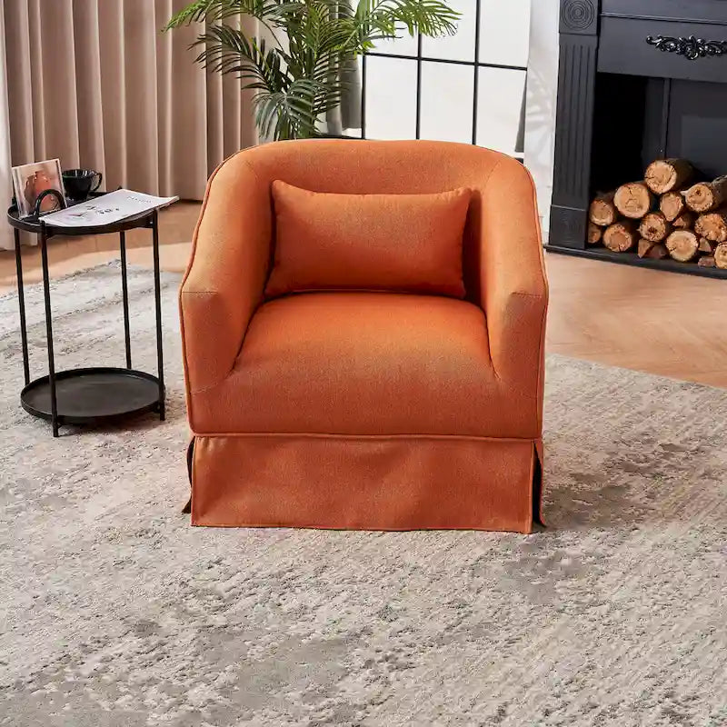 Fauteuil pivotant avec ottomane, fauteuils d'appoint pivotants, fauteuils de lecture, fauteuils ronds avec base en métal noir