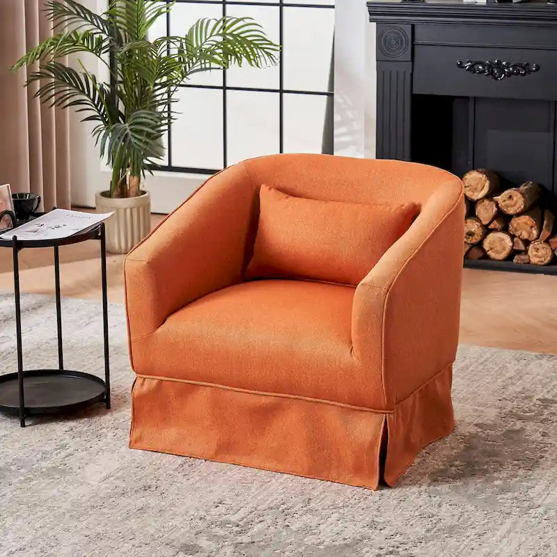 Fauteuil pivotant avec ottomane, fauteuils d'appoint pivotants, fauteuils de lecture, fauteuils ronds avec base en métal noir