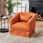 Fauteuil pivotant avec ottomane, fauteuils d'appoint pivotants, fauteuils de lecture, fauteuils ronds avec base en métal noir