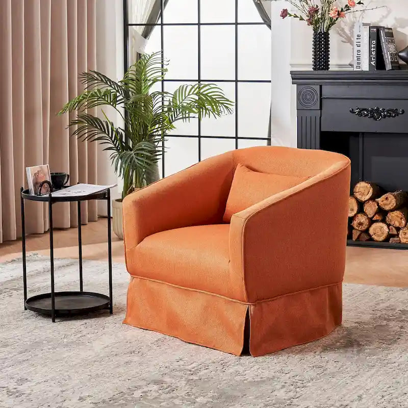 Fauteuil pivotant avec ottomane, fauteuils d'appoint pivotants, fauteuils de lecture, fauteuils ronds avec base en métal noir