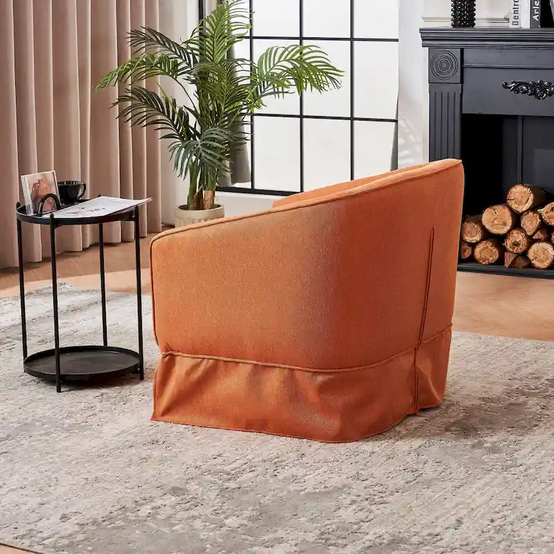 Fauteuil pivotant avec ottomane, fauteuils d'appoint pivotants, fauteuils de lecture, fauteuils ronds avec base en métal noir