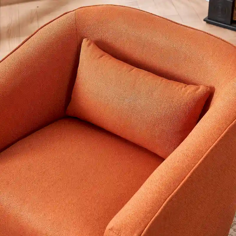 Fauteuil pivotant avec ottomane, fauteuils d'appoint pivotants, fauteuils de lecture, fauteuils ronds avec base en métal noir