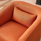 Fauteuil pivotant avec ottomane, fauteuils d'appoint pivotants, fauteuils de lecture, fauteuils ronds avec base en métal noir