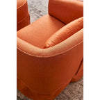 Fauteuil pivotant avec ottomane, fauteuils d'appoint pivotants, fauteuils de lecture, fauteuils ronds avec base en métal noir