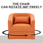 Fauteuil pivotant avec ottomane, fauteuils d'appoint pivotants, fauteuils de lecture, fauteuils ronds avec base en métal noir