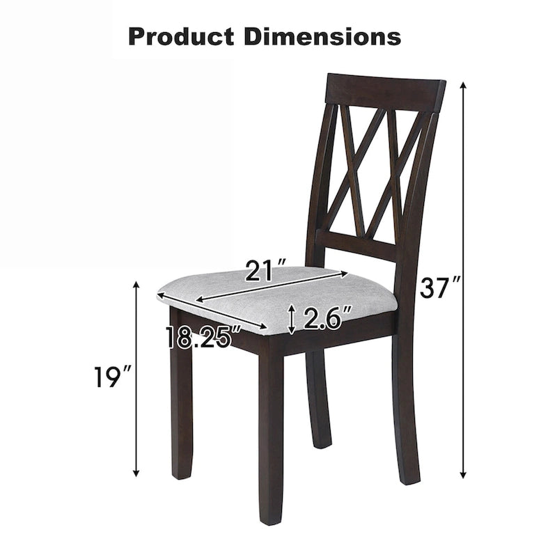 Lot de 2 chaises de salle à manger, chaises d'appoint rembourrées en tissu, chaises de cuisine élégantes