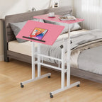Pupitres roulants portables de 49,5 pouces, petits bureaux debout réglables en hauteur, bureaux debout mobiles avec roulettes