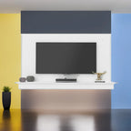 Meuble TV flottant pour téléviseurs jusqu'à 55 pouces - Meuble TV mural avec bande LED et étagère