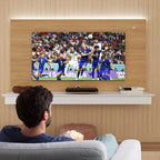 Meuble TV flottant pour téléviseurs jusqu'à 55 pouces - Meuble TV mural avec bande LED et étagère