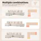 Canapé d'angle convertible modulaire Chenille avec pouf de rangement