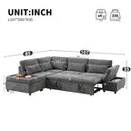 Canapé d'angle convertible modulaire Chenille avec pouf de rangement