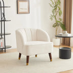 Fauteuil d'appoint moderne 28.25 rembourré avec pieds en bois d'hévéa robuste pour salon