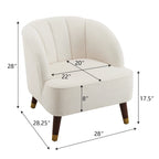 Fauteuil d'appoint moderne 28.25 rembourré avec pieds en bois d'hévéa robuste pour salon