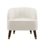 Fauteuil d'appoint moderne 28.25 rembourré avec pieds en bois d'hévéa robuste pour salon