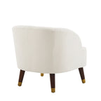 Fauteuil d'appoint moderne 28.25 rembourré avec pieds en bois d'hévéa robuste pour salon