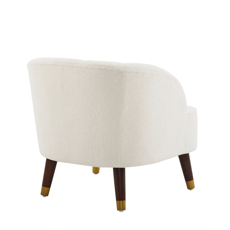 Fauteuil d'appoint moderne 28.25 rembourré avec pieds en bois d'hévéa robuste pour salon