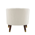 Fauteuil d'appoint moderne 28.25 rembourré avec pieds en bois d'hévéa robuste pour salon