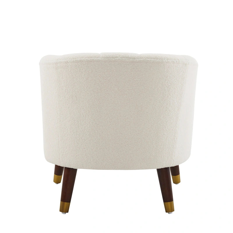 Fauteuil d'appoint moderne 28.25 rembourré avec pieds en bois d'hévéa robuste pour salon