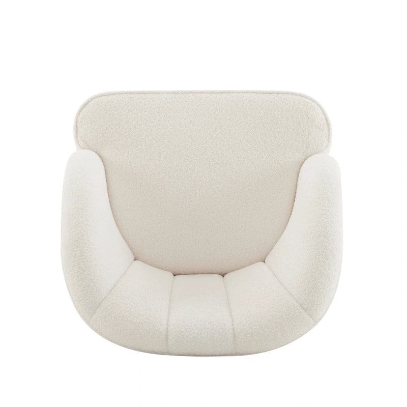 Fauteuil d'appoint moderne 28.25 rembourré avec pieds en bois d'hévéa robuste pour salon