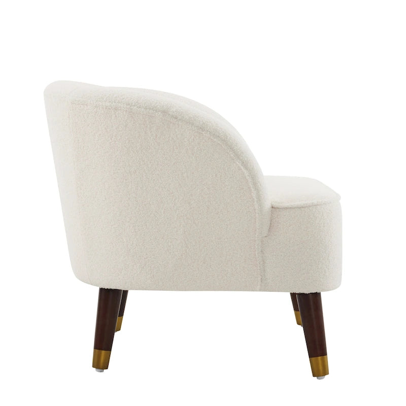 Fauteuil d'appoint moderne 28.25 rembourré avec pieds en bois d'hévéa robuste pour salon