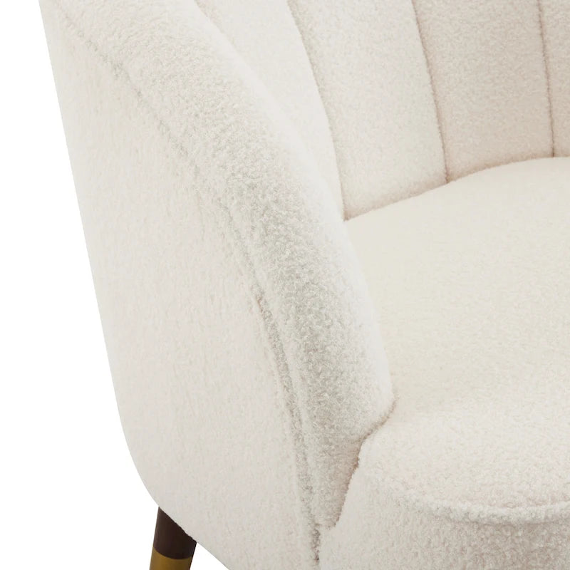 Fauteuil d'appoint moderne 28.25 rembourré avec pieds en bois d'hévéa robuste pour salon