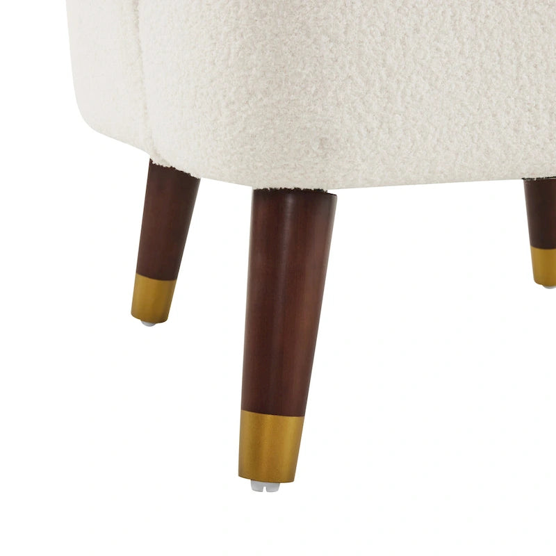 Fauteuil d'appoint moderne 28.25 rembourré avec pieds en bois d'hévéa robuste pour salon