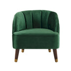 Fauteuil d'appoint moderne 28.25 rembourré avec pieds en bois d'hévéa robuste pour salon