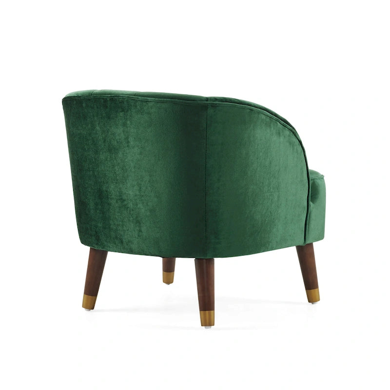 Fauteuil d'appoint moderne 28.25 rembourré avec pieds en bois d'hévéa robuste pour salon