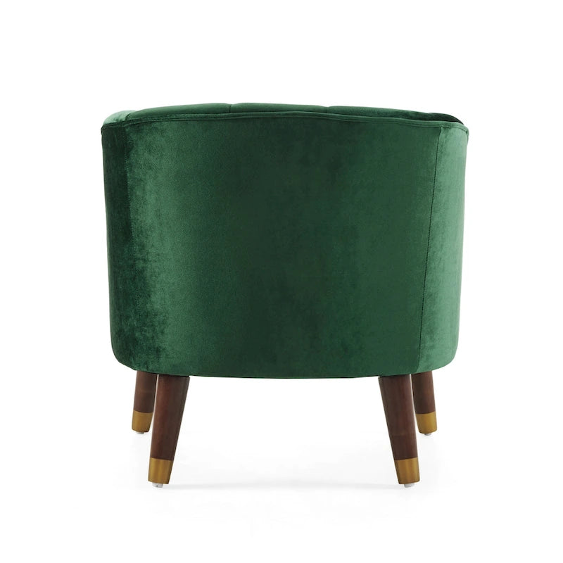 Fauteuil d'appoint moderne 28.25 rembourré avec pieds en bois d'hévéa robuste pour salon