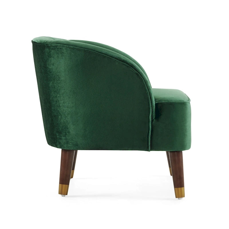 Fauteuil d'appoint moderne 28.25 rembourré avec pieds en bois d'hévéa robuste pour salon