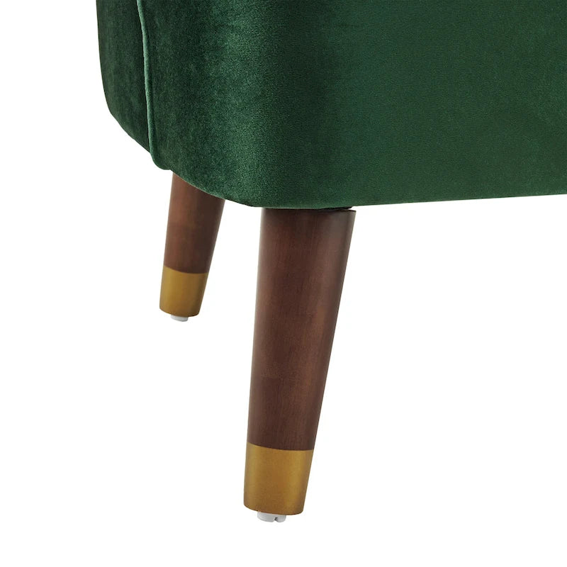 Fauteuil d'appoint moderne 28.25 rembourré avec pieds en bois d'hévéa robuste pour salon