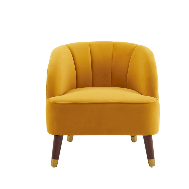 Fauteuil d'appoint moderne 28.25 rembourré avec pieds en bois d'hévéa robuste pour salon
