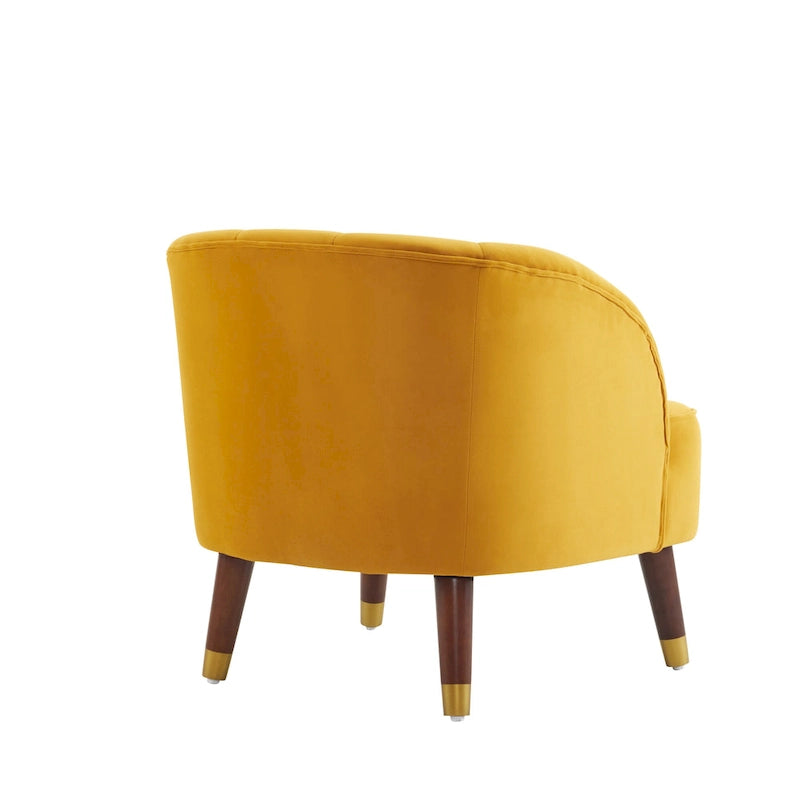 Fauteuil d'appoint moderne 28.25 rembourré avec pieds en bois d'hévéa robuste pour salon