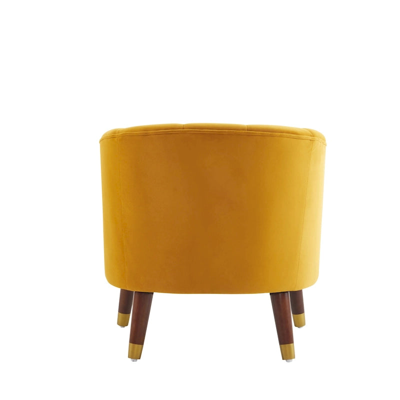 Fauteuil d'appoint moderne 28.25 rembourré avec pieds en bois d'hévéa robuste pour salon