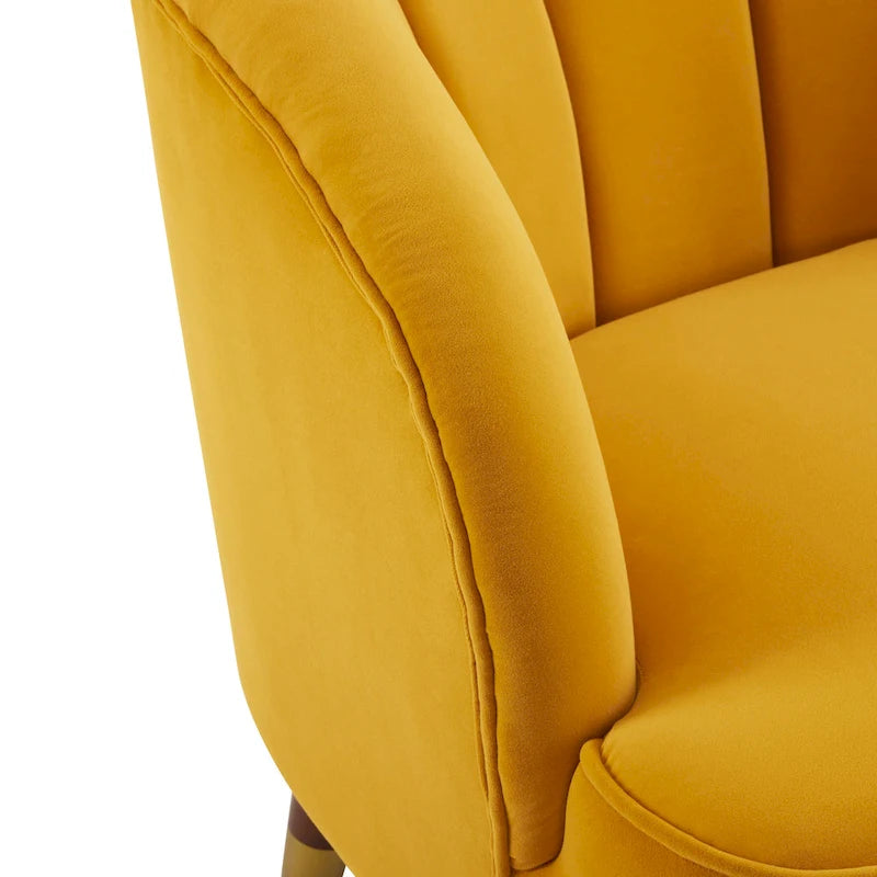 Fauteuil d'appoint moderne 28.25 rembourré avec pieds en bois d'hévéa robuste pour salon