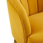 Fauteuil d'appoint moderne 28.25 rembourré avec pieds en bois d'hévéa robuste pour salon