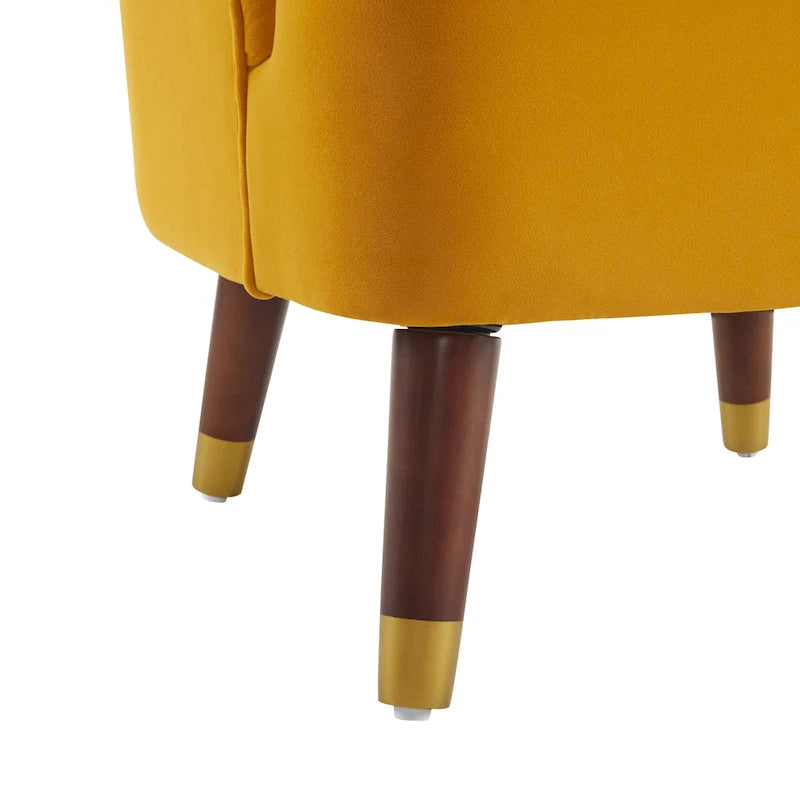 Fauteuil d'appoint moderne 28.25 rembourré avec pieds en bois d'hévéa robuste pour salon