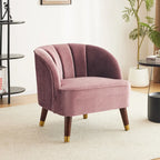 Fauteuil d'appoint moderne 28.25 rembourré avec pieds en bois d'hévéa robuste pour salon