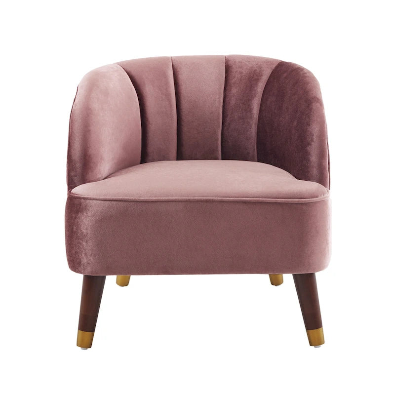 Fauteuil d'appoint moderne 28.25 rembourré avec pieds en bois d'hévéa robuste pour salon