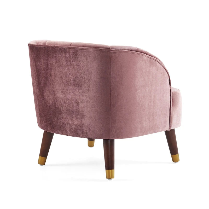 Fauteuil d'appoint moderne 28.25 rembourré avec pieds en bois d'hévéa robuste pour salon