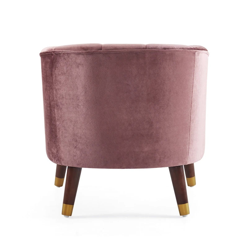Fauteuil d'appoint moderne 28.25 rembourré avec pieds en bois d'hévéa robuste pour salon
