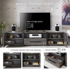 Meuble TV de rangement multifonctionnel à 5 étagères de 81 pouces