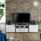 Meuble TV de rangement multifonctionnel à 5 étagères de 81 pouces