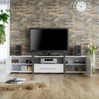 Meuble TV de rangement multifonctionnel à 5 étagères de 81 pouces