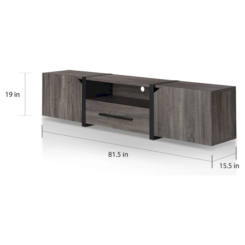 Meuble TV de rangement multifonctionnel à 5 étagères de 81 pouces