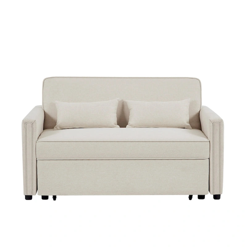 Canapé-lit convertible en lin avec dossier réglable - 38,60 x 54,00 x 31,90