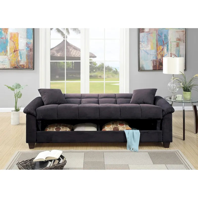 Canapé réglable en microfibre avec rangement