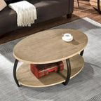 Table basse ovale, table basse elliptique industrielle à 2 niveaux