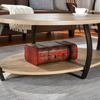 Table basse ovale, table basse elliptique industrielle à 2 niveaux