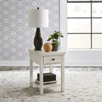 Modern Farmhouse Flea Market White Drawer Chair Side Table